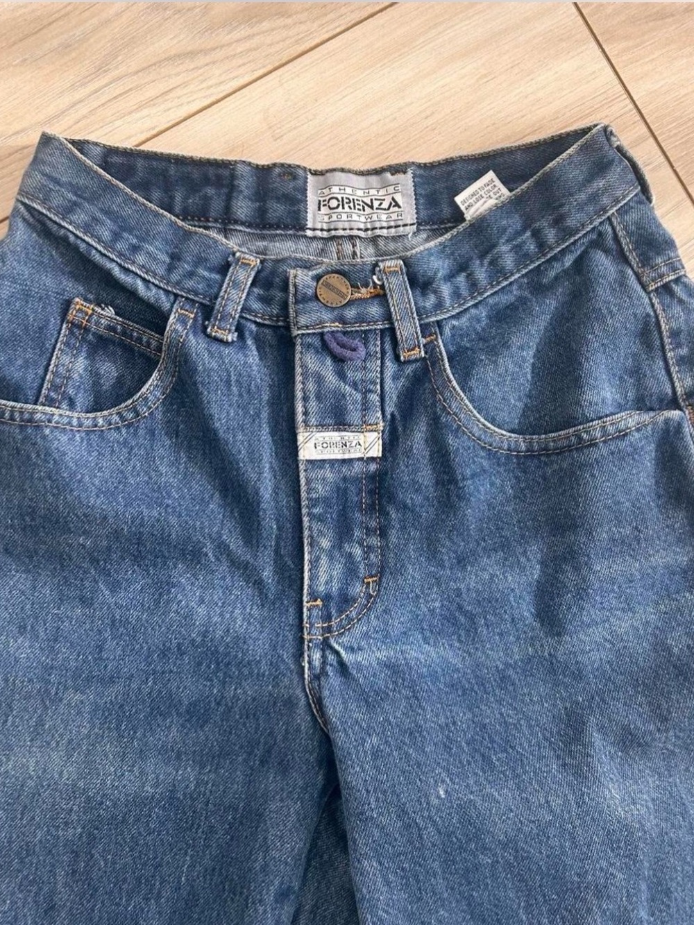 Forenza Denim Jeans in Blue with Gold Stitching - Picture 3 of 8